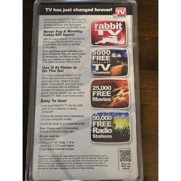 Rabbit TV USB Plug In  NEW - Picture 3 of 3